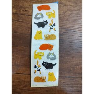 Mrs. Grossman's Cat Stickers 2 Full Sheets Calico Tabby Tuxedo Orange